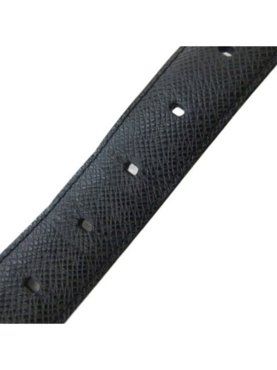 Louis Vuitton Taiga Ceinture Ellipse Belt Leather Black Silver 90